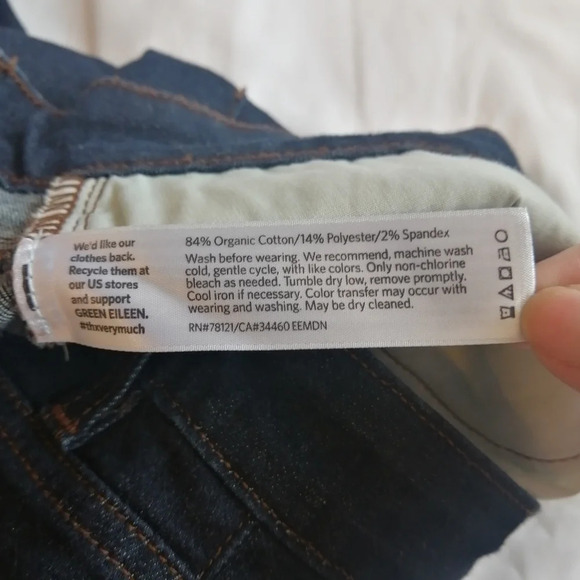 Eileen Fisher Organic Cotton Dark Wash Skinny Jeans 6 - Picture 12 of 14